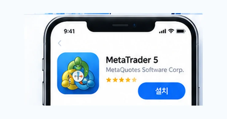 1단계 MT5 앱 설치: 모바일 MT5 앱 화면 예시